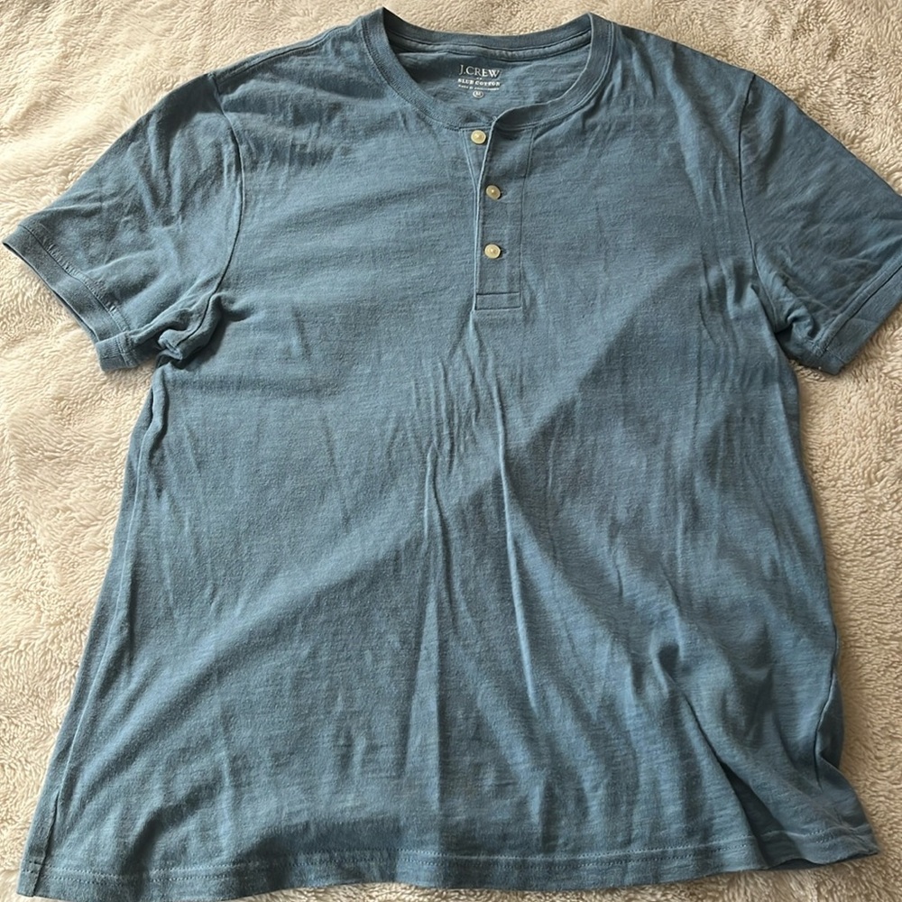J.Crew Blue Cotton Men’s Short Sleeved Tee